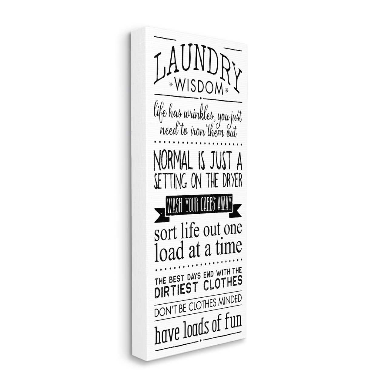Stupell Industries Laundry Wisdom Sign Daily Life Cleaning Puns Canvas Wall Art
